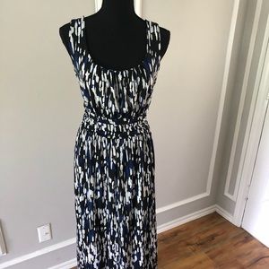 Blue, white and black maxi dress